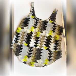 Old Navy Black and Yellow Geometric Tank Top